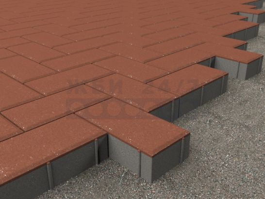 Кирпичик 200x100x80 (красный)-укладка